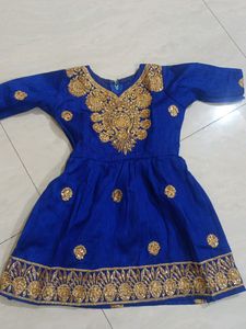 Blue Embroidery Frock