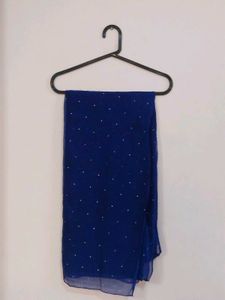 Navy Blue Beaded Scarf