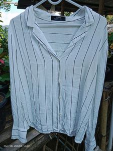Bershka Striped Button-Down Shirt