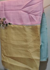 Pure Kota Doriya Suit With 3 Coloured Dupatta