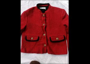 Zara Red Boucle Tweed Blazer(jacket)