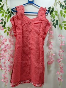 New Peach Kurta With Lining