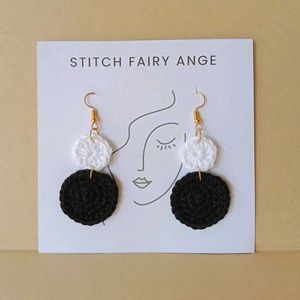 Blue Crochet Flower Earrings