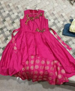 Pink Embroidered Party Dress