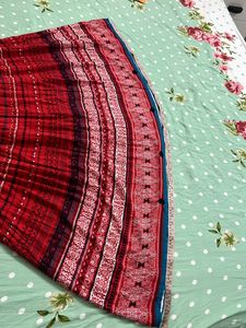 Red Patterned Printed Ethnic Skirt