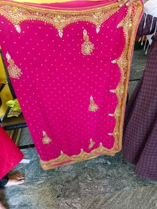 Jajet And Kundan Work Pink Colour