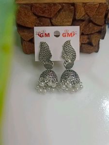 Peacock Style Oxidised Earrings