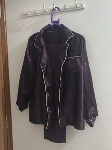 Silky Purple Pajama Set