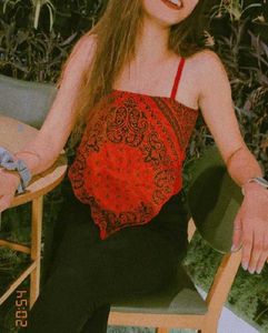 RED Scarf Cropped Top