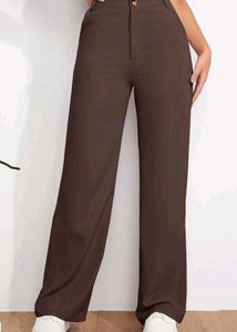Dark Brown Loose Straight Pants