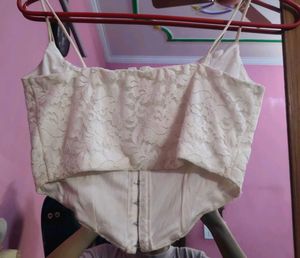 Elegant White Lace Corset Top