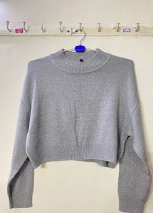Gray Knit Sweater, full sleeves