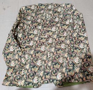 Stylish Floral Print Bandhgala Blazer