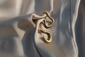 Chic Gold Tone Irregular Hoop Earrings