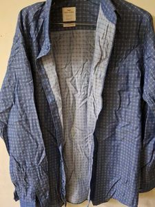 Blue Checkered Button-Down Shirt