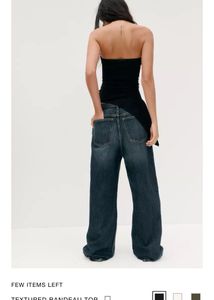 Asymmetric Black Tube Top