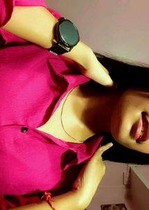 A Dark Pink Shirt Casual Wear