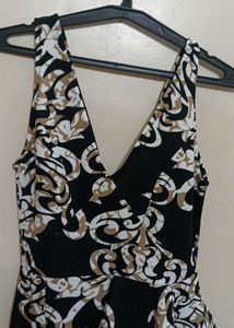 Elegant Black Print Dress