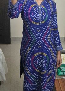 Blue Bandhani Print Kurti