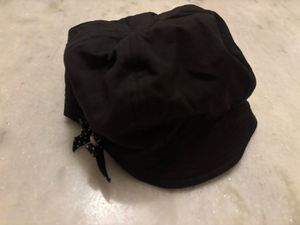 Accessorize Cute Black Cap with ribbon