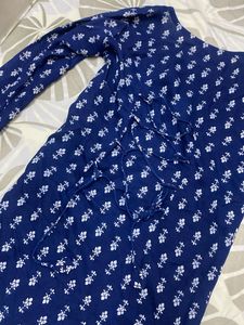 Blue Floral Print Kurta