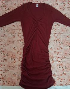 Burgundy Bodycon Mini Dress