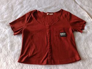 Maroon Crop Top