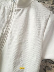 White Crop Top With Zipper