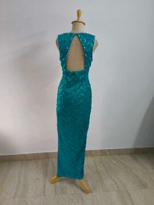 Teal Sequin Gown