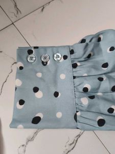 Light Blue Polka Dot Dressberry Top