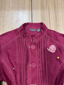 Apt. 9 Burgundy Button-Up Jacket - Size S