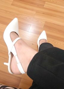 White Slingback Heels