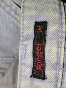 washed Lavender Denim Shorts