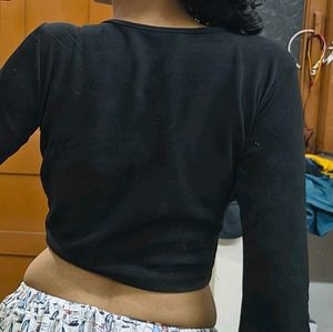 Bell Sleeve Black Top