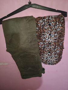 Cargo With Printed Half Shirt