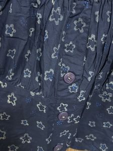 Blue Star Print off shoulder Crop Top