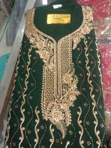 Elegant Green Embroidered Suit