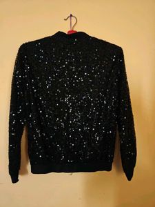 SBL Sequined Black Bomber Jacket