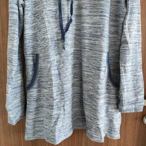 Aventura Brand Rolled Up Coller Hoodie Blue(M)