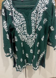 Green Embroidered Kurti