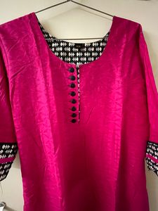 Magenta Pink Cotton Kurti