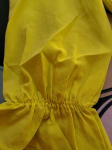 Yellow Cold Shoulder Top