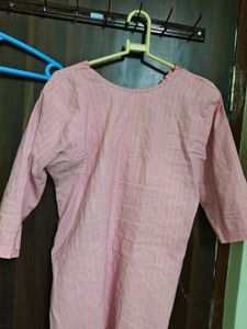 Good Condition Pink Striped Tunic Top