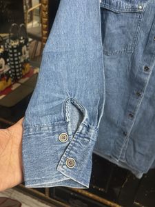 Xxl Denim Pearl Embellished Shirt