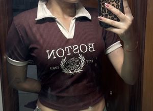 Boston Embroidered Polo Top