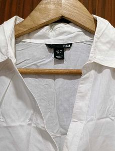 H&amp;M White Button-Up Top