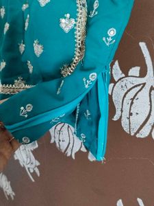 Teal Embroidered Lehenga Choli