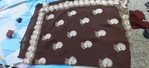 New unused saree I have stich blouse but kabhi pehna nhi na saree pehni fall piko lagakar sale karni he