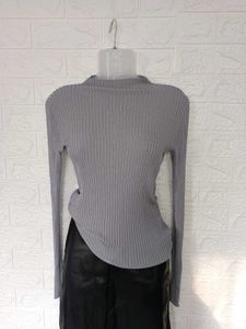Zara grey  Ribbed pullover