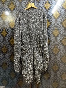 Chic Speckled Ruched Mini Dress